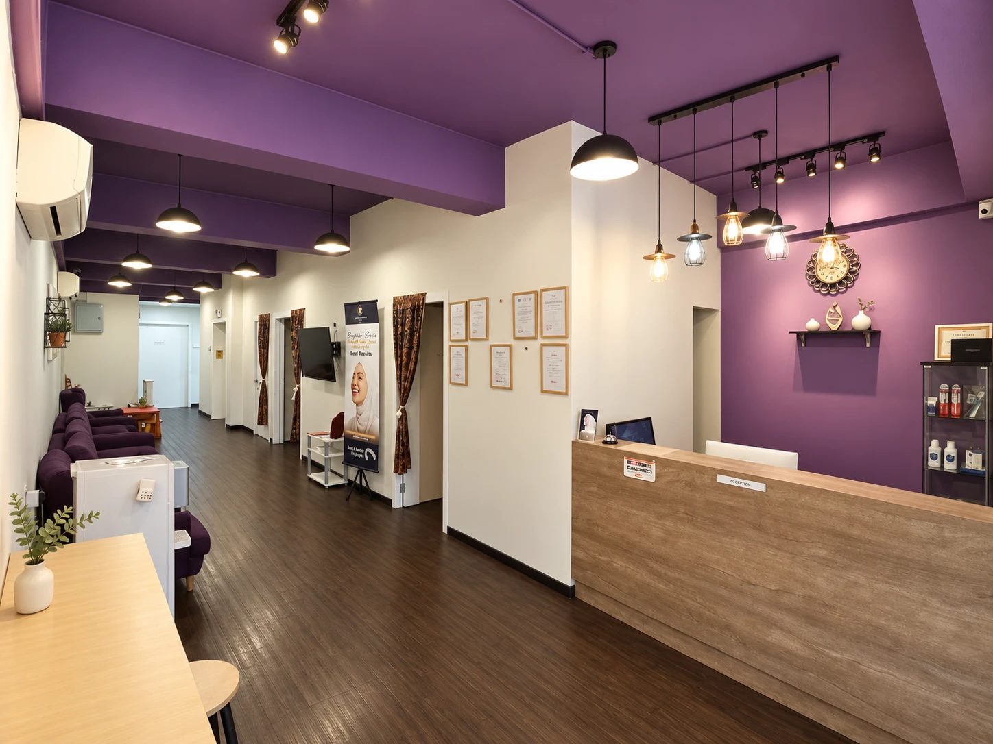 Reception counter and corridor at Dental Suite Setapak